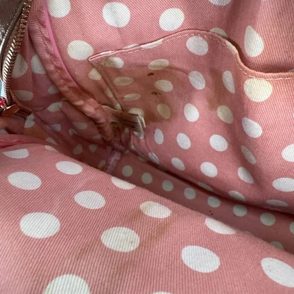 Loungefly Disney Parks Minnie Mouse Rose Gold Sequin Mini Backpack Bow 2019